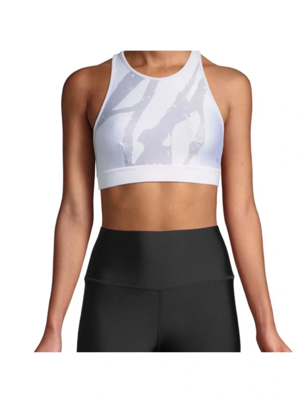 Alo Yoga Incline Sports Bra Gray Print Size XS Sports Workout Gym Preppy